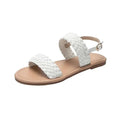 woven leather sandals for women | adjustable ankle strap sandals | lightweight beach walking shoes | energy saving