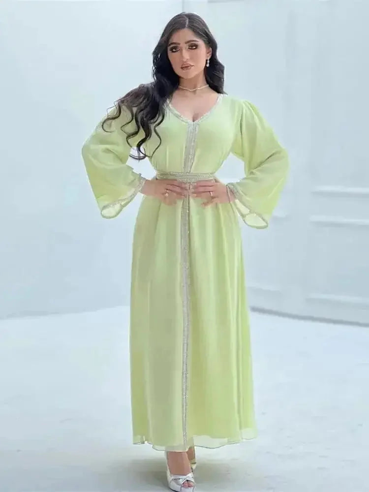 ramadan kaftan abaya | long sleeve kaftan dress | breathable cotton abaya | ultrasonic cleaning