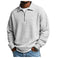 Mens Half-Zip Collared Polo Shirt Top Navy Blue - close-up detail shot