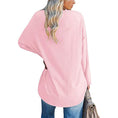 Solid Color Loose Drop Shoulder Sleeve V Neck Long Sleeve Blouse Meifu Market