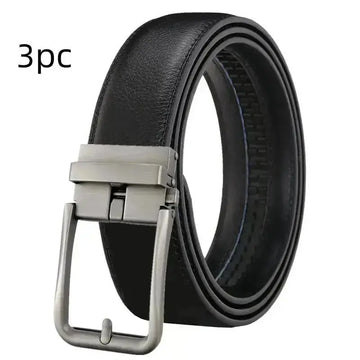 Men's Leather Belt Automatic Buckle Simple Hollow meifu market