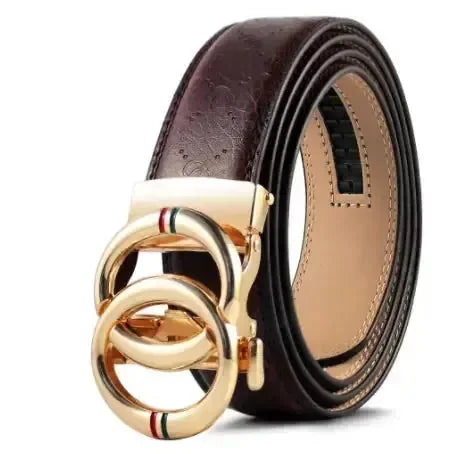 automatic alloy buckle | genuine cowhide leather belt | adjustable mens belt | energy saving