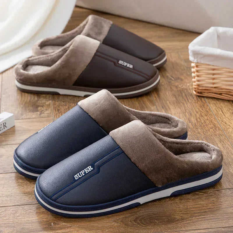 Winter Oversized Cotton Slippers Male PU Meifu Market