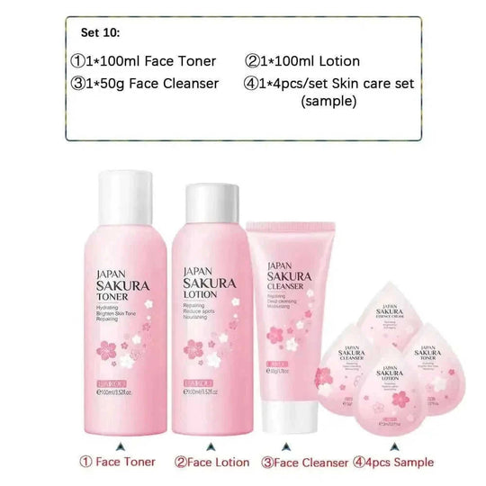 sakura-infused whitening cream | 24k gold anti-aging serum | complete facial skincare kit | ultrasonic cleaning