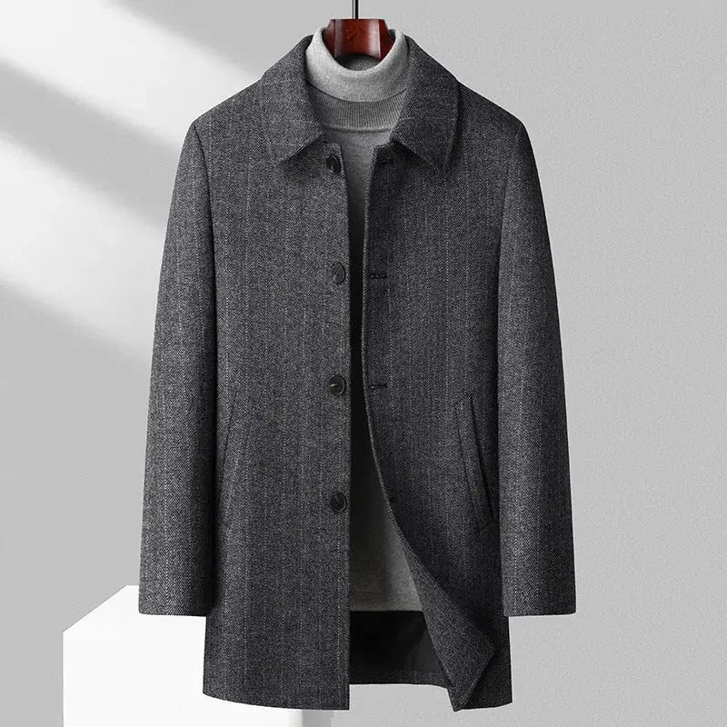reversible wool coat for men | 100 wool material | double-sided winter coat | ultrasonic cleaning