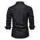 Men's Long-sleeved Denim Shirt Casual Solid Button Slim Tops Clothing L - side view showing details