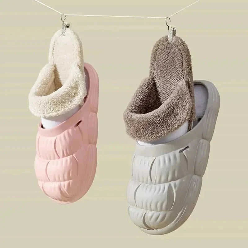 removable fuzzy slippers | waterproof house shoes | non-slip indoor footwear | ultrasonic cleaning