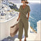 Women's V-Neck Two-Piece Pleated Suit Set - Meifu Market