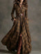 French Retro Plaid Dress - Plus Size Belted Waist Irregular Hem Dress Meifu Market