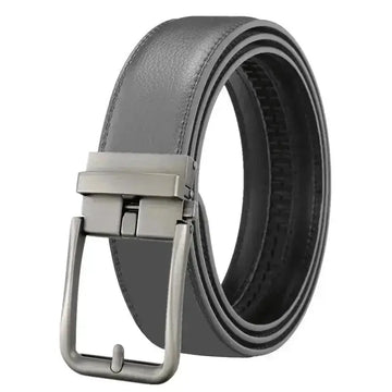 Men's Leather Belt Automatic Buckle Simple Hollow meifu market