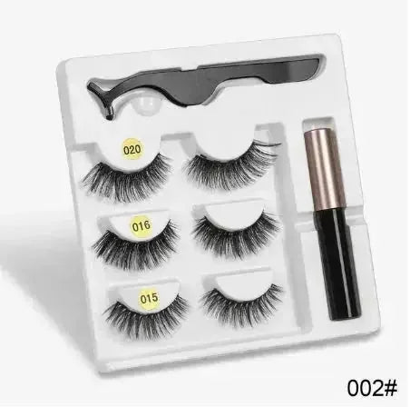 magnetic eyelashes with adhesive | reusable false eyelashes | easy application eyelash kit | energy saving