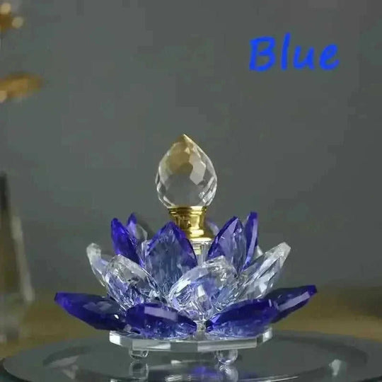 rainbow crystal perfume bottle | colorful lotus oil diffuser | handcrafted glass perfume bottle | energy saving