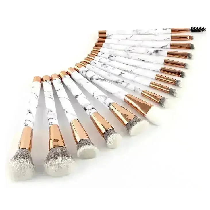 marble handle makeup brushes | 11 piece brush set with case | professional makeup brush kit | energy saving