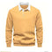 Men's Fashion Casual Versatile Long Sleeves Polo Collar Sweater Navy Blue - color variant display