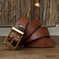 thick full-grain cowhide belt | solid brass roller buckle | heavy-duty leather belt | ultrasonic cleaning