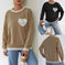 Women's Color Contrast Patchwork Pullover Loose Sweater Meifu Market