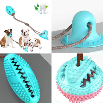Dog Toys Silicon Suction Cup Tug Interactive Dog Ball Toy For Pet Chew Bite Tooth Cleaning Toothbrush Feeding Pet Supplies Meifu Market