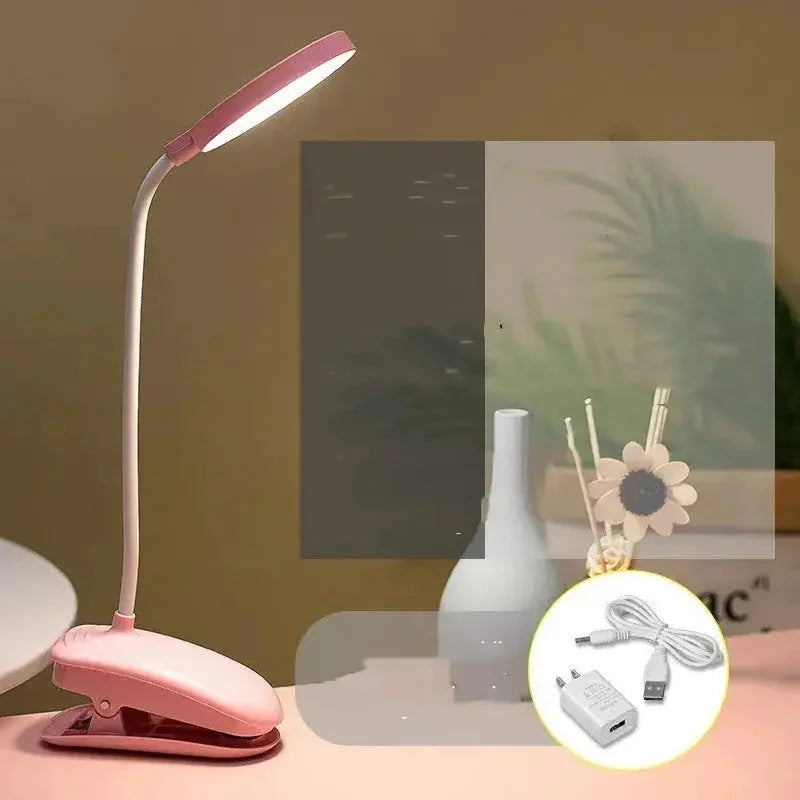 adjustable brightness desk lamp | usb powered study lamp | clip-on reading light | energy saving
