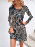 Women's Casual Printed Paisley Printed V-neck Dress Meifu Market