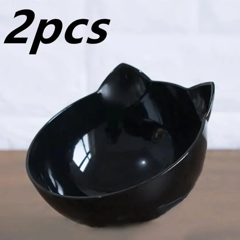 New Inclined Food Cat Ear Oblique Mouth Transparent Single Pet Bowl Meifu Market
