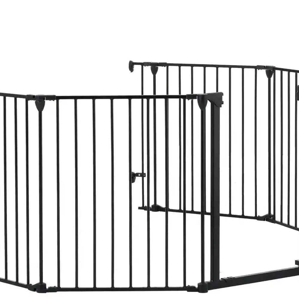 150" Adjustable Safety Gate 6-Panel Pet Play Yard - Metal Fence Meifu Market