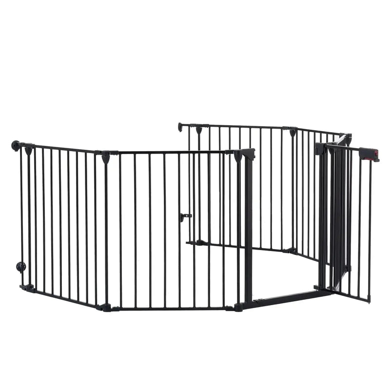 150 Adjustable Safety Gate 6 Panels Play Yard Metal Doorways Fireplace Fence Christmas Tree Fence G Meifu Market