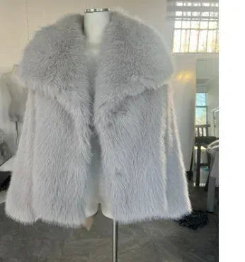 plush sherpa coat for women | long winter coat with lapel | thickened warm jacket | ultrasonic cleaning