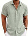 Men's Solid Color Loose Linen Short-sleeved T-shirt White - color variant display