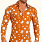 long sleeve polka dot shirt | cotton blend casual shirt | mens button down shirt | ultrasonic cleaning