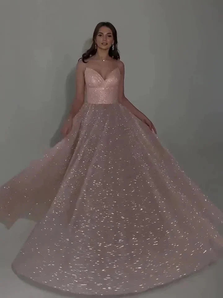 sequined backless evening gown | floor-length formal dress | stretchy spandex fabric | energy saving