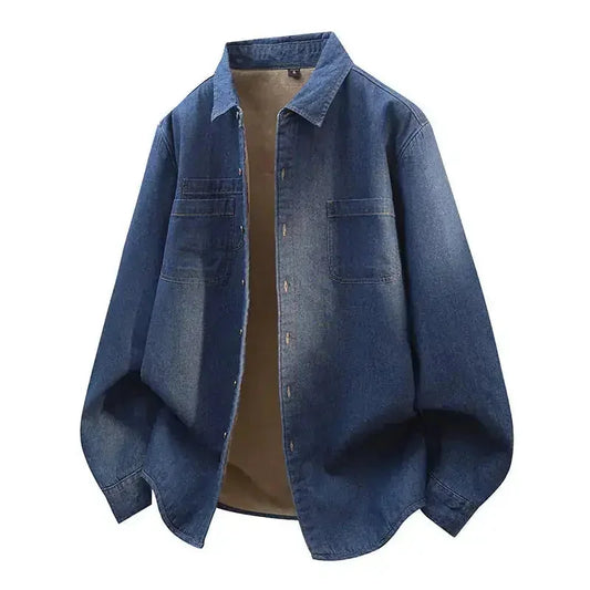 Men's Long-sleeved Coat Denim Shirt