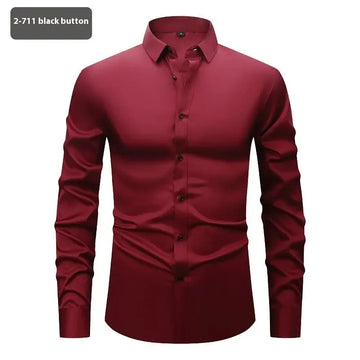 Fashion Personality Four-sided Stretch Shirt Men's Long Sleeve