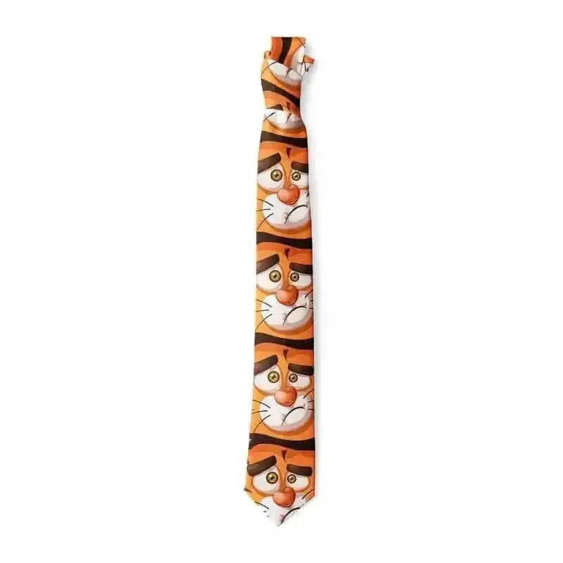 d cartoon animal print ties | polyester slim necktie | adjustable length tie | ultrasonic cleaning
