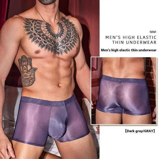 Men's Ultra-Thin Breathable Briefs - Silky Nylon Underwear Dark Gray - complete package contents