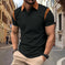 Waffle Jacquard Polo – Men's Asymmetric Textured Casual Shirt