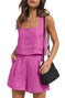 square neck top and shorts set | polyester spandex lounge set | summer casual two piece outfit | ultrasonic cleaning