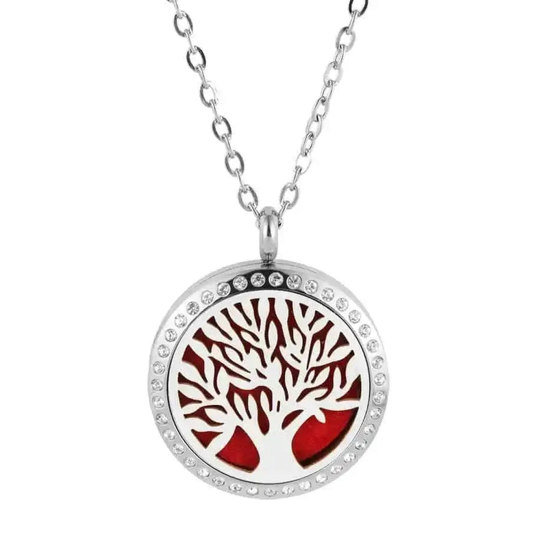 stainless steel pendant necklace | tree of life diffuser necklace | essential oil jewelry for women | ultrasonic cleaning
