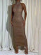 halter neck backless dress | silver bodycon dress | spandex blend cocktail dress | energy saving