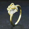 925 Sterling Silver Citrine Ring - Natural Lemon Crystal Love Bow with 14K Gold Plating - view 6 (color: gold, silver |...