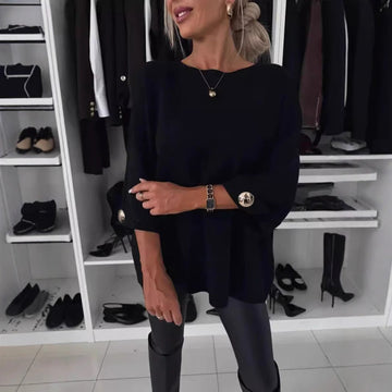 Women's New Solid Color Round Neck Shirt With Half Sleeve Knit Casual Top Meifu Market