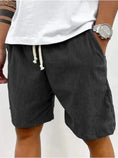 heavyweight corduroy shorts | mens drawstring waist shorts | casual cargo pocket shorts | energy saving