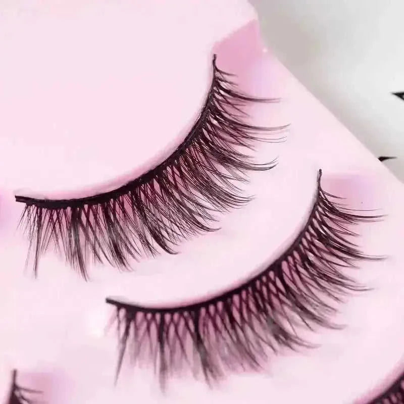 5 Pairs Manga Lashes New Arrival Anime Cosplay Natural Wispy Korean Makeup Artificial False Eyelashes - back view