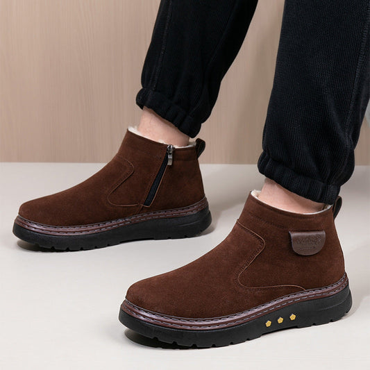 Warm Non-slip Sheep Wool Plus Velvet Thick Cotton Shoes