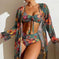 long sleeve swim shirt set | uv protection swimwear | rash guard three piece suit | energy saving