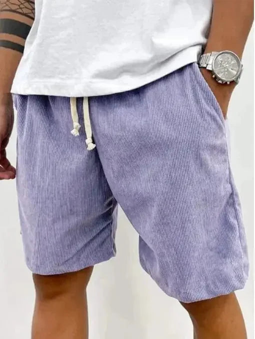 heavyweight corduroy shorts | mens drawstring waist shorts | casual cargo pocket shorts | energy saving