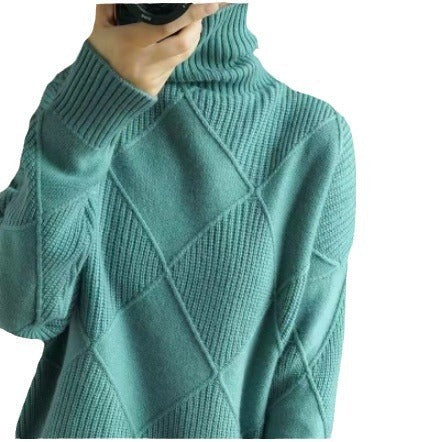 Women's Turtleneck Three-dimensional Rhombus Sweater Meifu Market