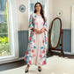 rhinestone print maxi dress | long sleeve positioning print robe | polyester chiffon muslim dress | ultrasonic cleaning