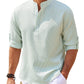 Men's Casual Shirt  Long Sleeve Stand Collar Solid Color Shirt Mens Clothing Meifu Market