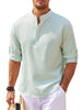 Men's Casual Shirt  Long Sleeve Stand Collar Solid Color Shirt Mens Clothing Meifu Market