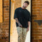 Fitness Short-sleeve Stretchy Cotton Fashionable Loose-fitting T-shirt M - lifestyle usage image